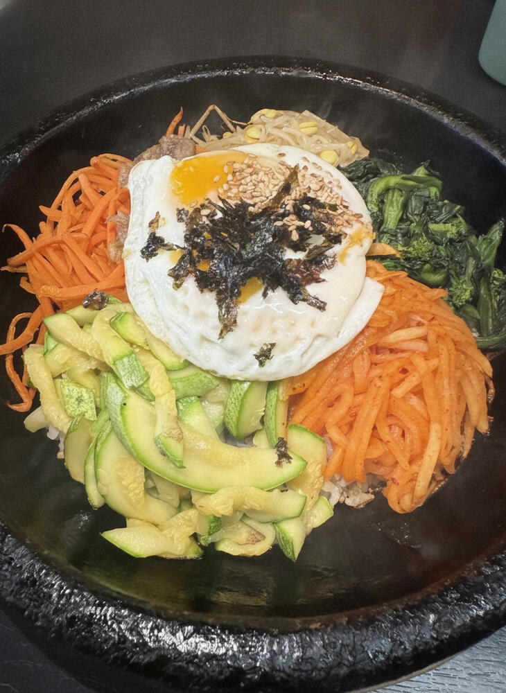 13. BIBIMBAP MIXED VEGGIES OVER RICE WITH CHOICE OF MEAT OR TOFU